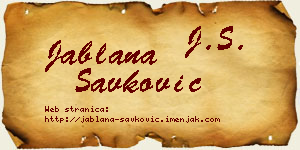 Jablana Savković vizit kartica